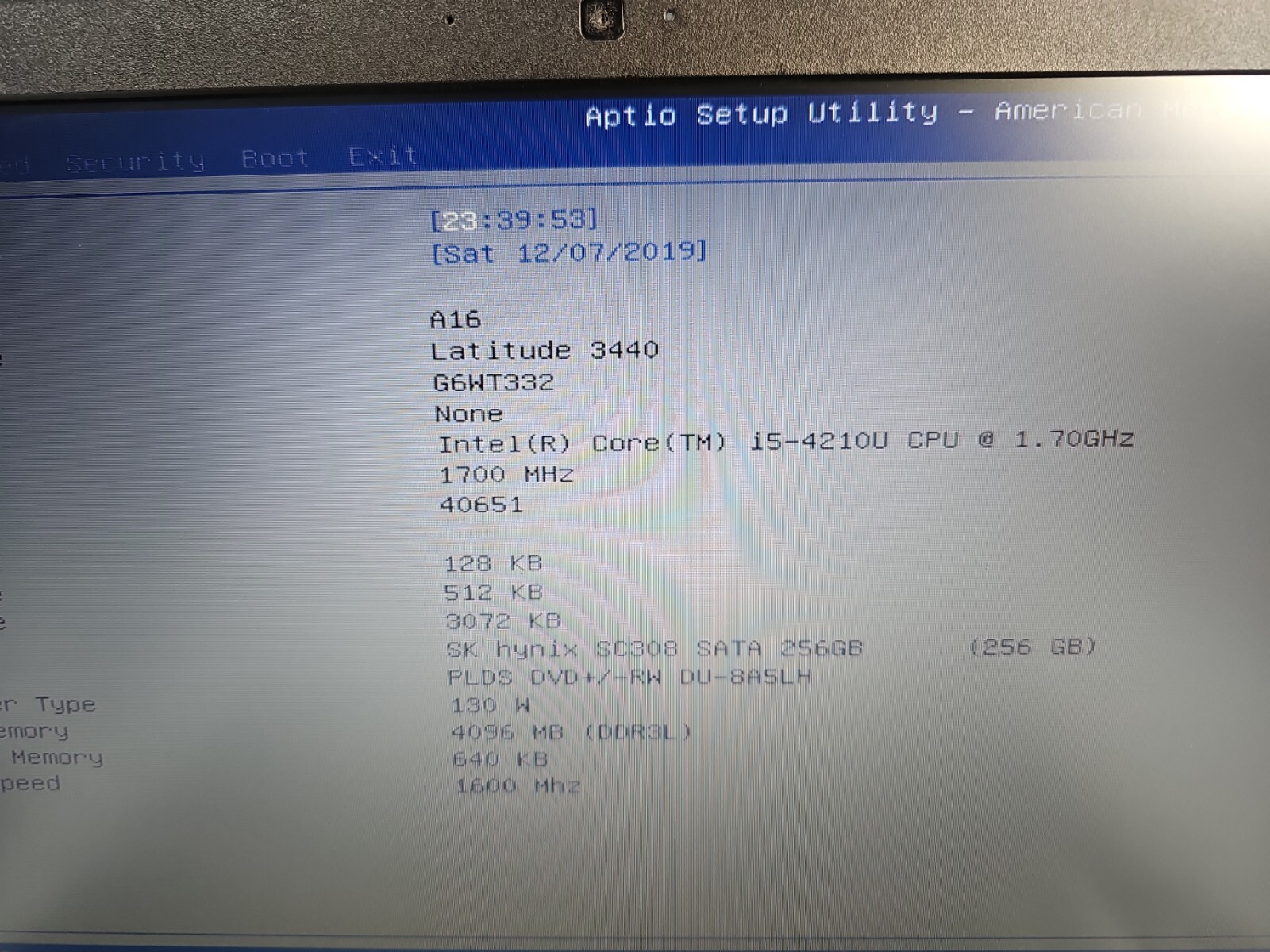 DELL LATITUDE 3440 Intel Core i5 1.7 GHz 4 GB NO HDD LAPTOP COMPUTER