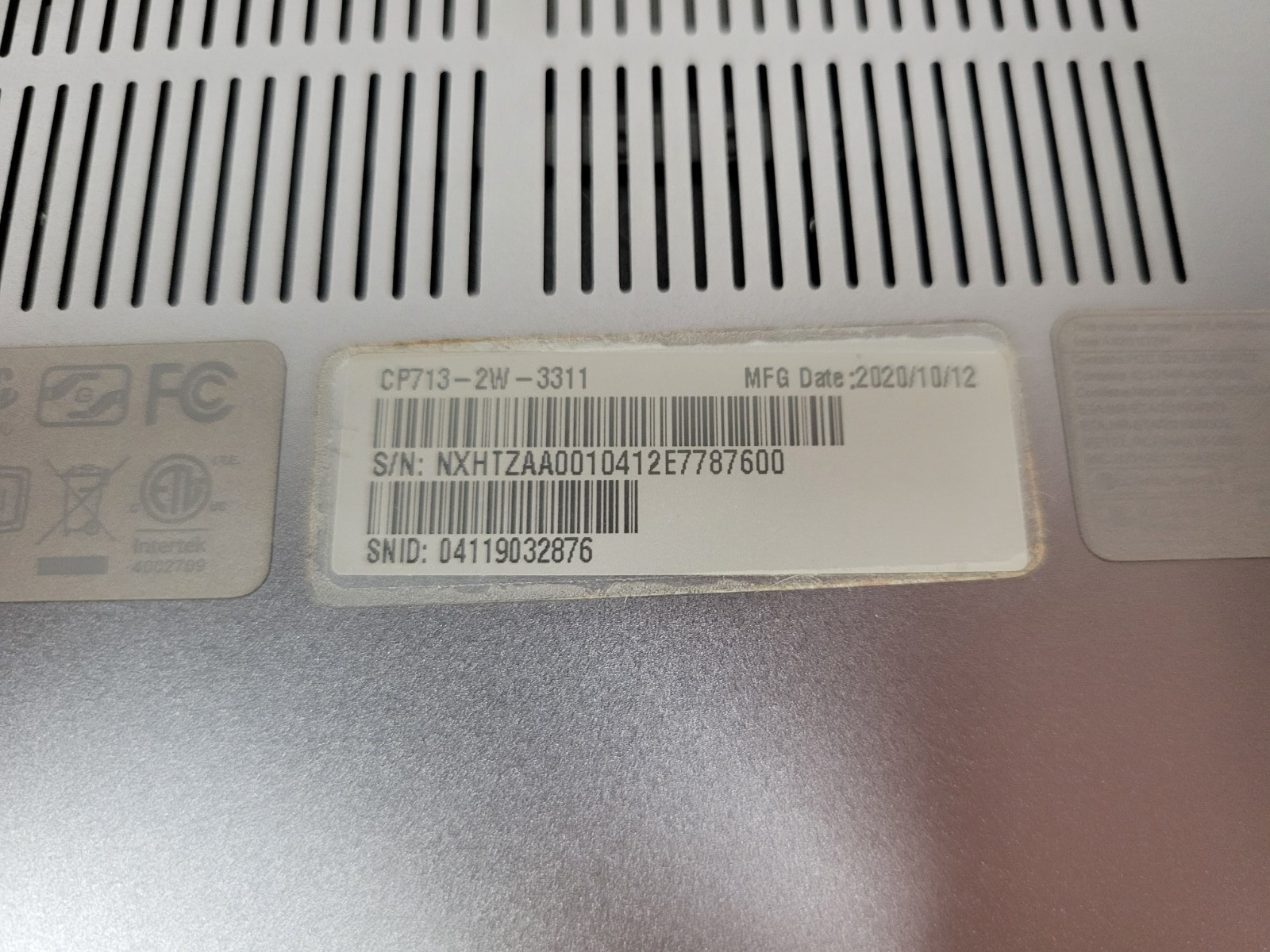 Acer Chromebook Spin 713 Intel Core i3-10110U 4GB RAM 64GB SSD | LP545