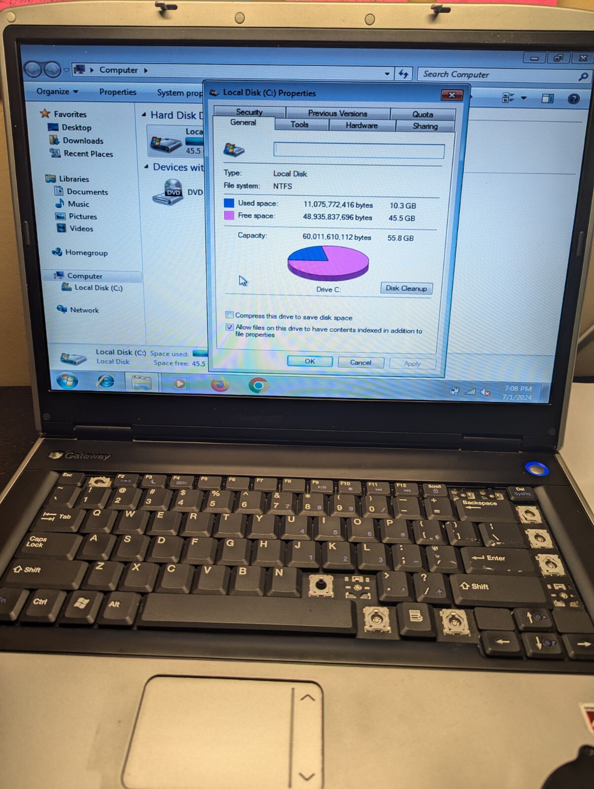 Gateway MX6442 AMD Turion 64 ML34 1.80 GHz 1 GB Ram 55.8 Gig HDD
