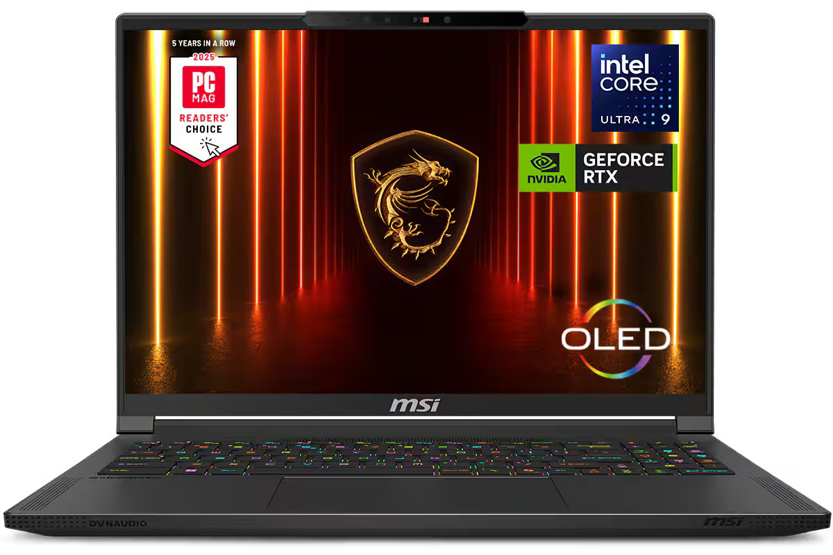 MSI – Stealth 16 AI 16″ 240Hz QHD+ OLED Gaming Laptop – Intel U9-285H – NVIDI…