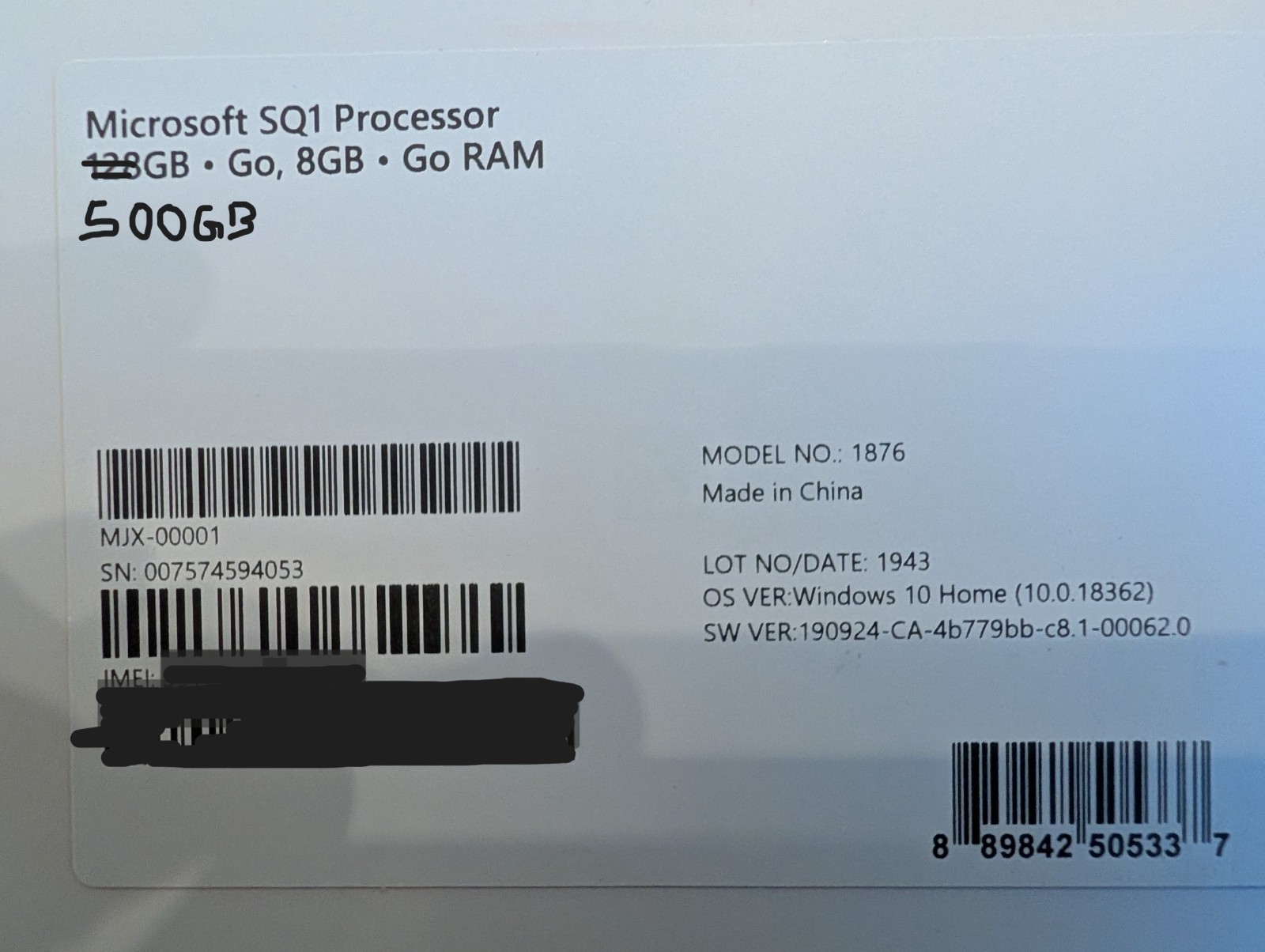 Microsoft Surface Pro X 13″ – Microsoft SQ1 – 8GB – 512GB SSD – Wi-Fi + 4G LTE