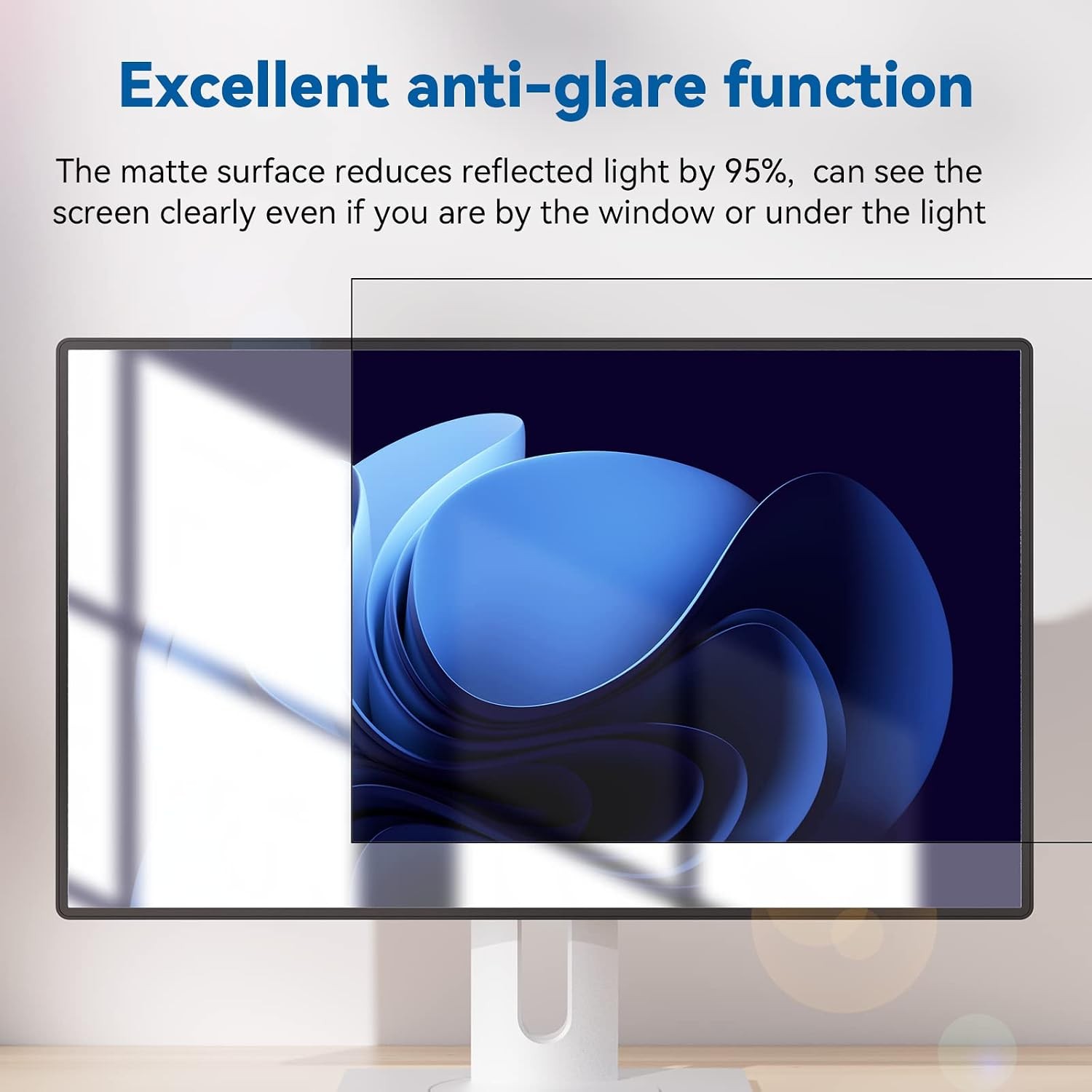 23.8 Inch Computer Privacy Screen Filter for 16:9 Widescreen Monitor, Removable