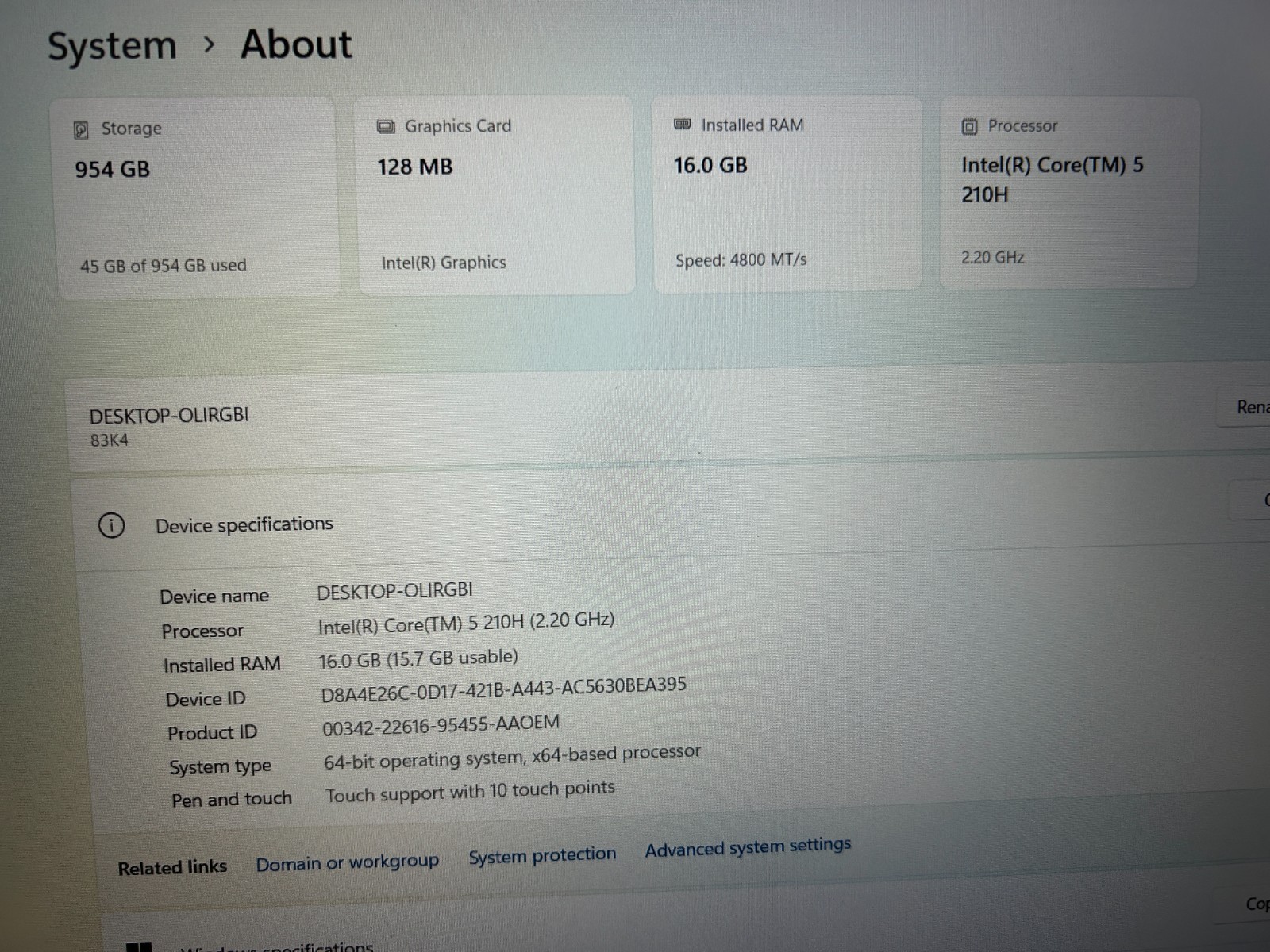 Lenovo Slim 3 15IRH10R, Intel Core 5 210H, 2.20 GHz, 16 GB RAM, 1 TB NVMe SSD
