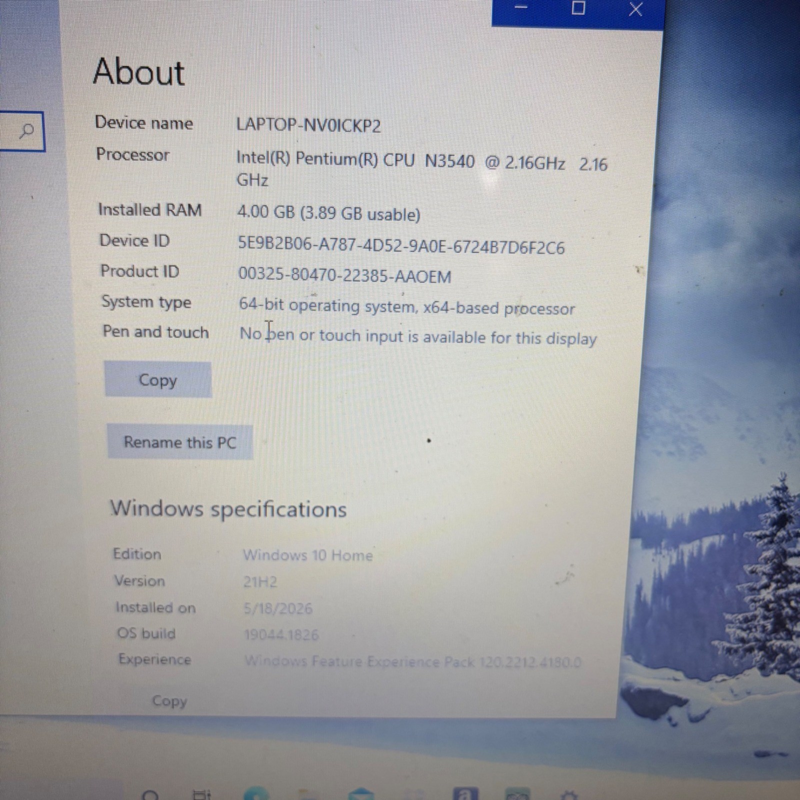 HP 15-f272wm Laptop Red Intel Pentium N3540 2.16GHz 4GB RAM 15.6″ Win 10 AS-IS