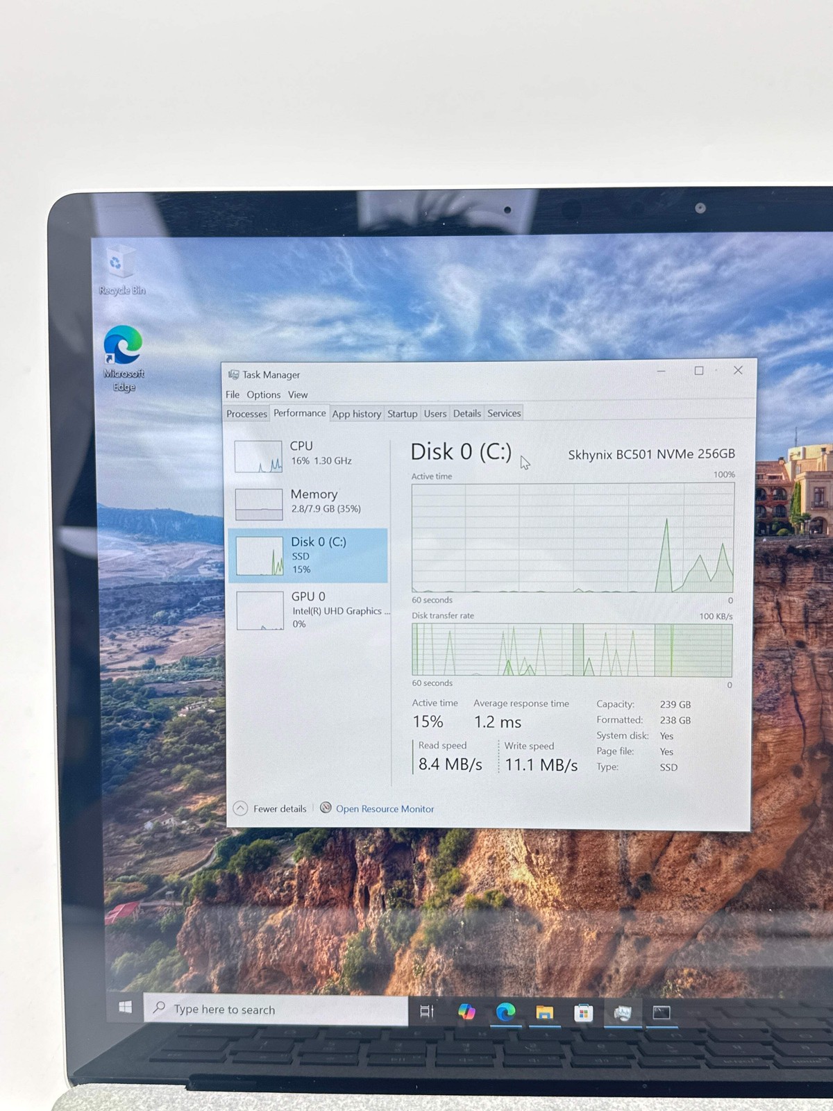 Microsoft Surface Laptop 2 1769 Core i5 8GB 256GB Platinum – Service Battery