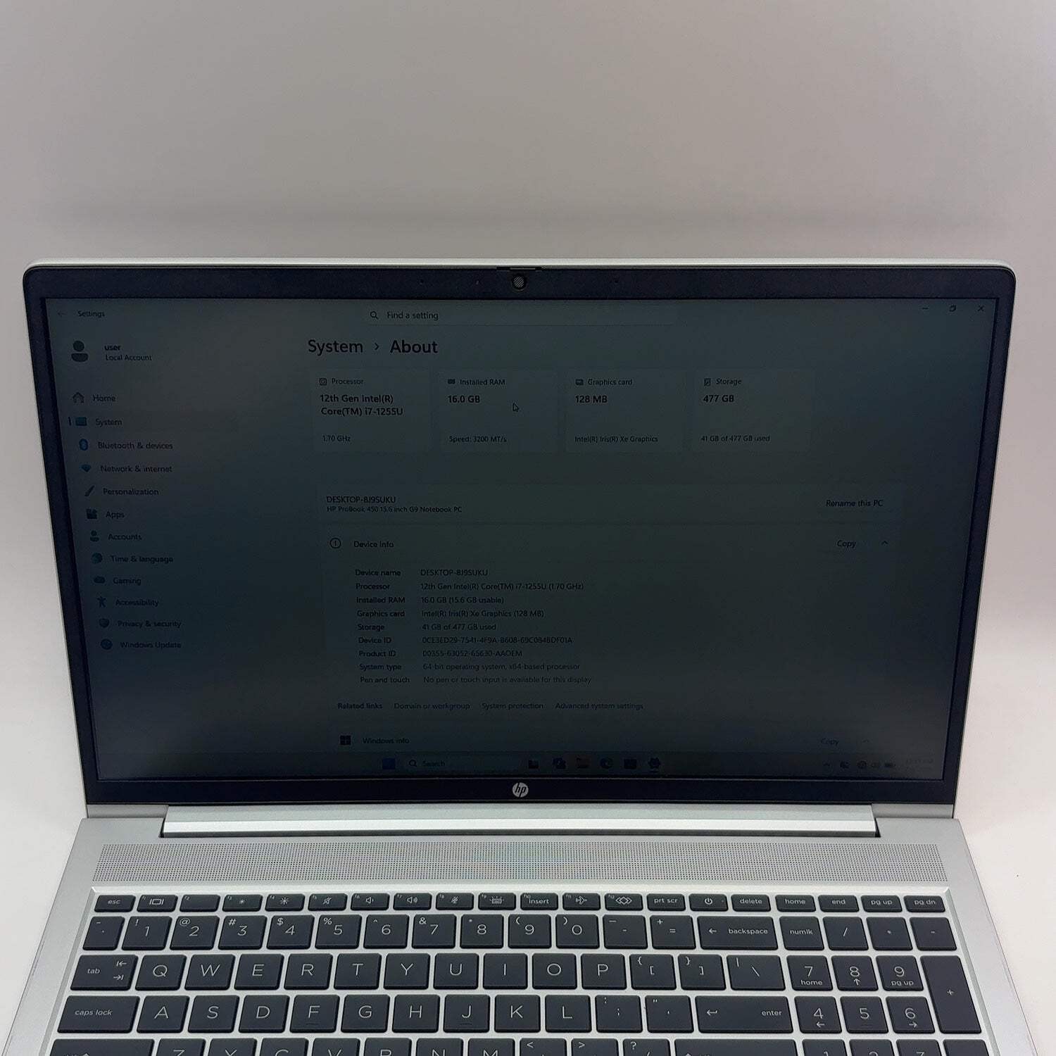HP ProBook 450 G9 15.6″ i7-1255U 1.7GHz 16GB RAM 512GB SSD