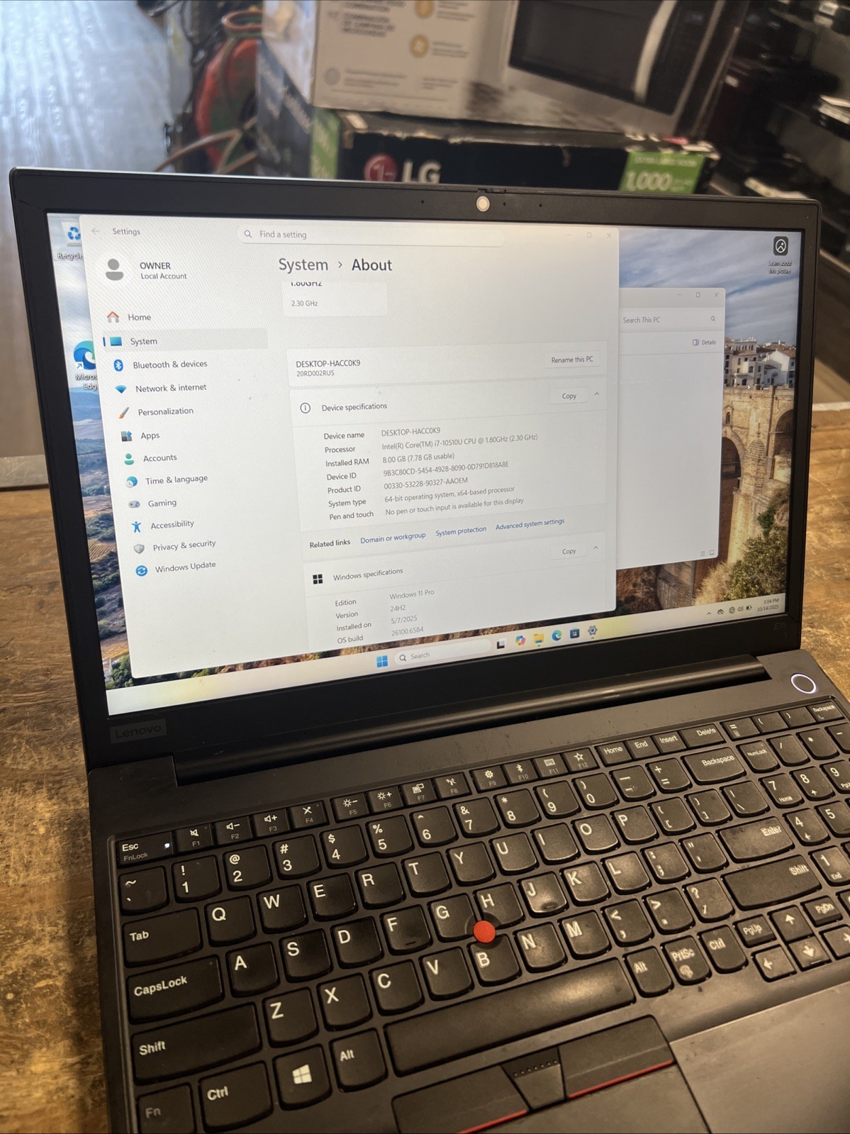 Lenovo ThinkPad E15 15.6in FHD Intel Core i7-10510U 512GB SSD 8GB RAM Win11 Pro