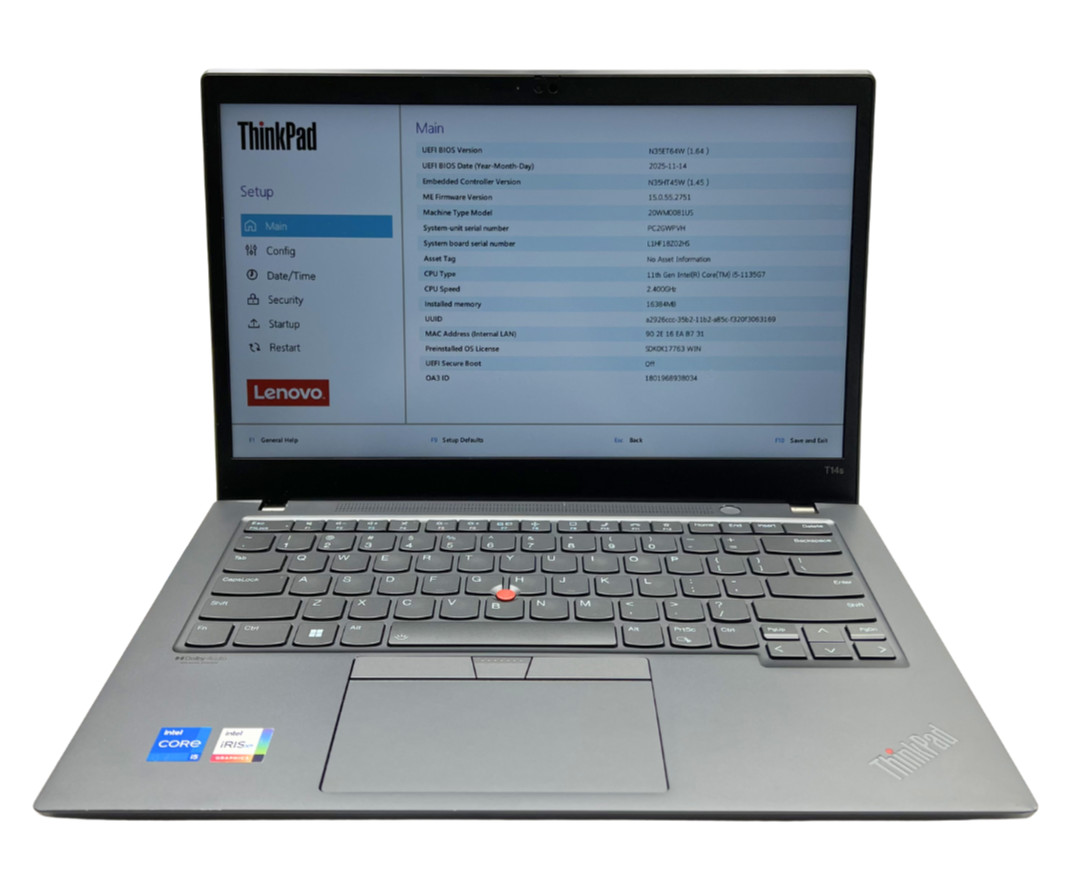 Lenovo ThinkPad T14s Gen 2 FHD Touch i5-1135G7, 16GB RAM, NO SSD (HINGE DAMAGE)
