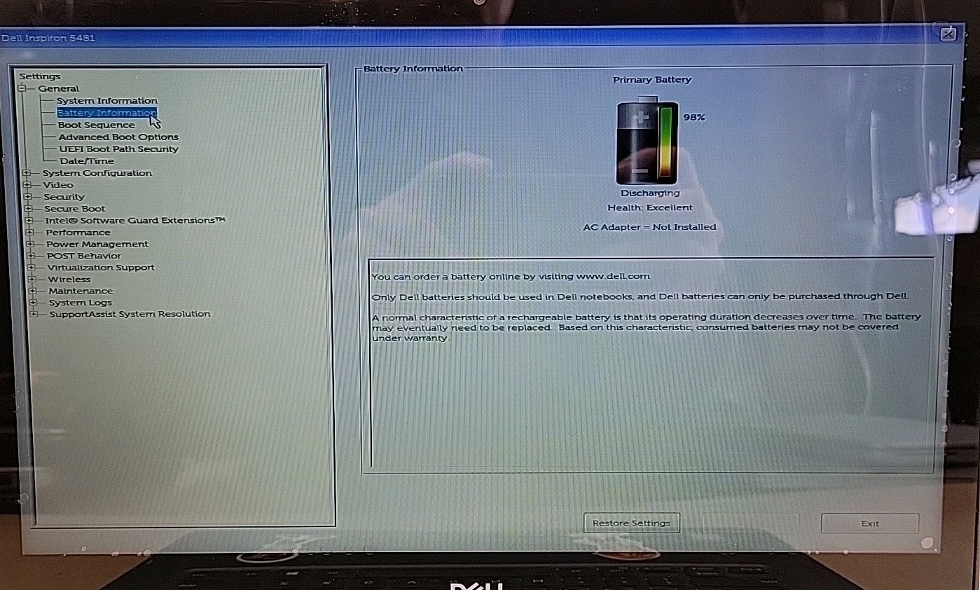 Dell Inspiron 5481, Intel Core i3-8145U @ 2.1GHz, 4GB RAM, NO SSD, NO OS *READ*