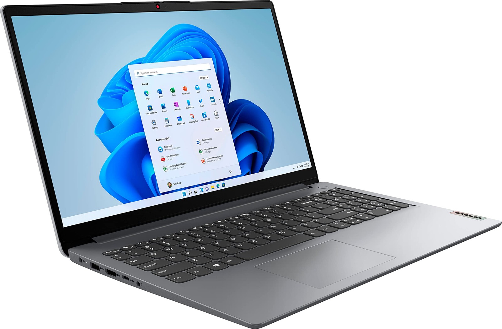 Lenovo IdeaPad 1 15.6″ HD Laptop, 128GB eMMC, Windows 11 Home, Cloud Grey *READ