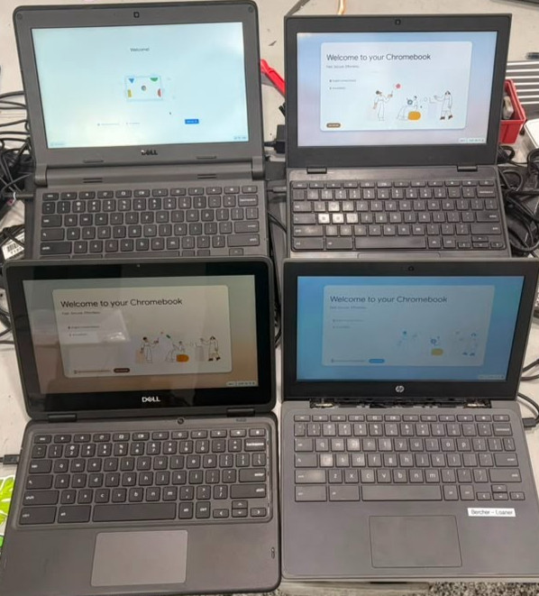 LOT of 4 Chromebook 4GB Ram 16GB SSD 11.6 inch MIX- Dell/Lenovo/Hp/Acer.. READ