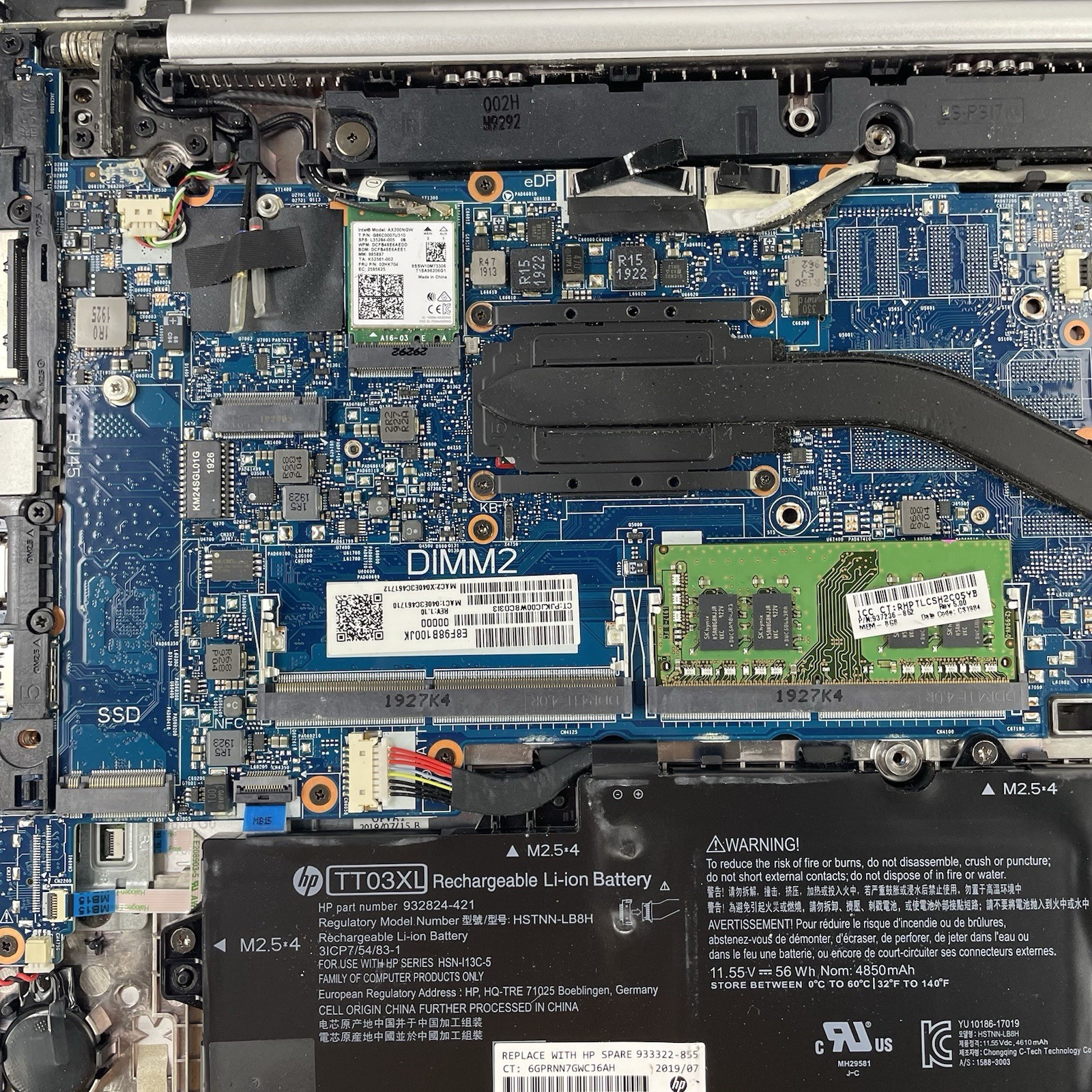 HP EliteBook 850 G6 15.6″ i5-8365U 1.60 GHz 8 GB RAM No SSD/OS/AC – No Keyboard