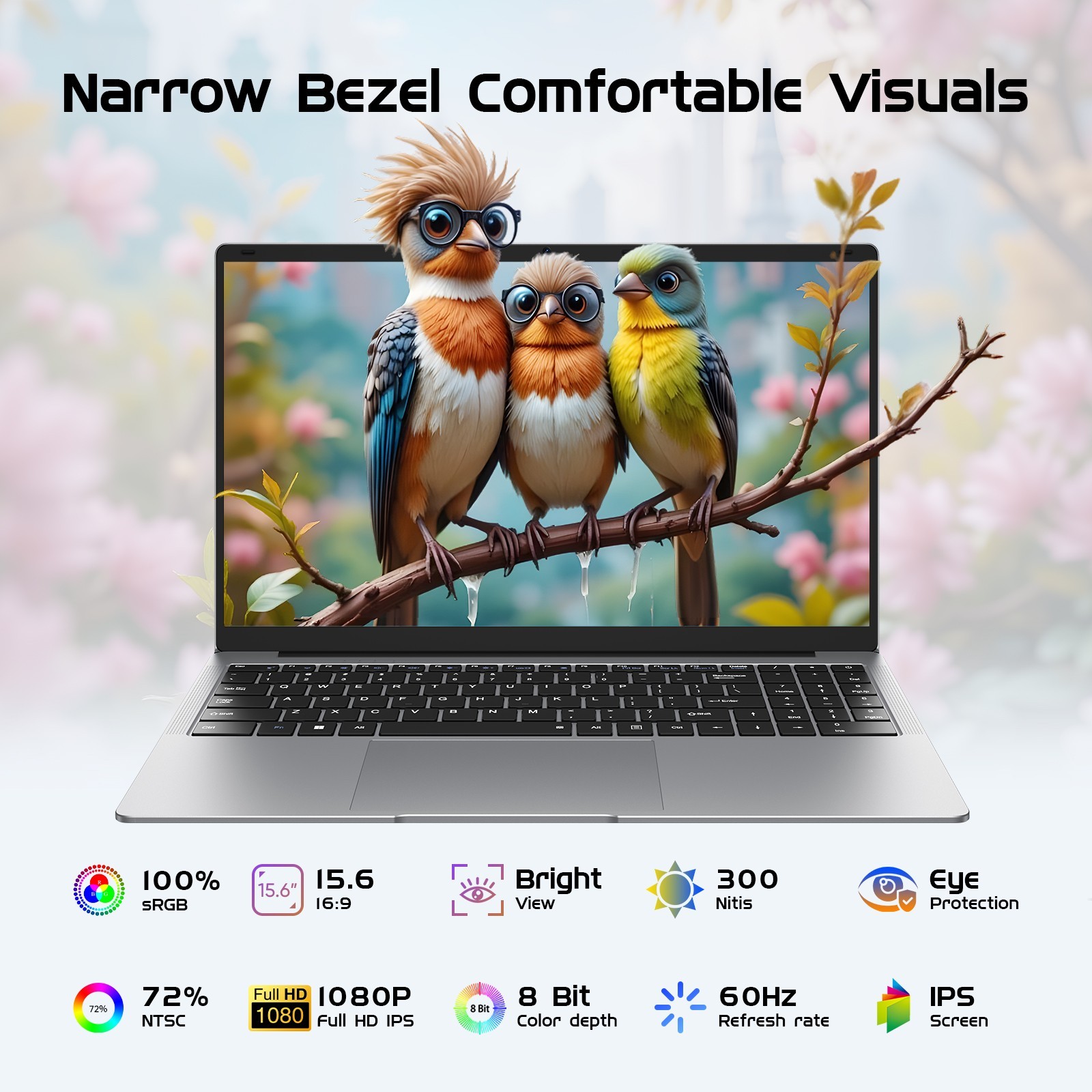 15.6″ Laptop PC 16+512GB,Windows 11 Pro,ntel Core 8100Y 3.4GHz,MS Office 2024