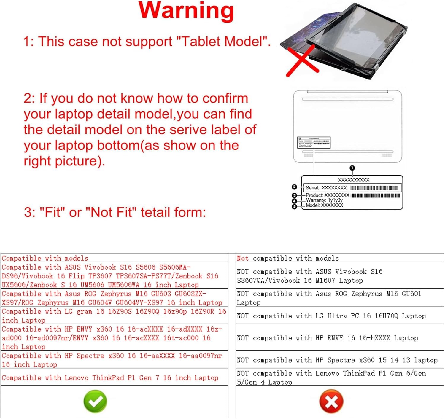 Protective Case for HP OmniBook X Flip 16 16-arXXXX and ASUS Vivobook S16 S5606