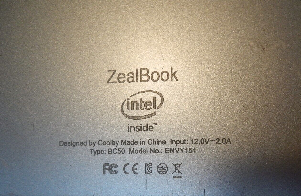 Coolby Zealbook Envy 151 Intel Laptop w/ 15.6″ Screen 8GB RAM – NO M.2 & charger