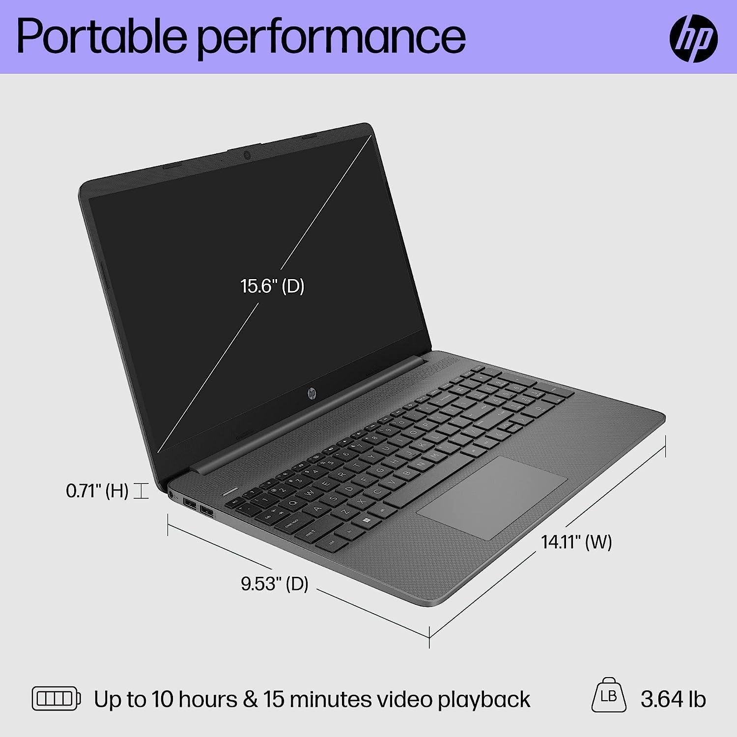 HP 15.6 FHD Flagship Laptop Intel 4-Core i3-1215U up to 4.4GHz 8GB RAM 128GB SSD