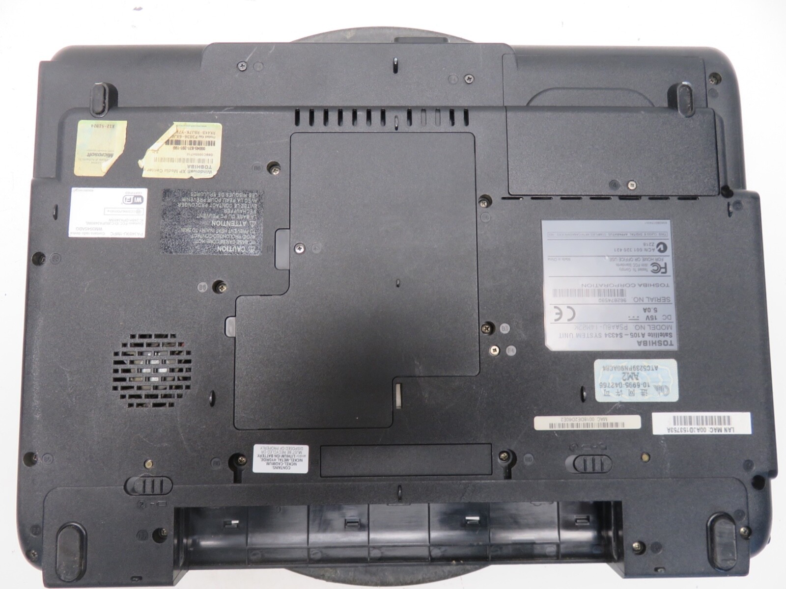 Toshiba Satellite A105-S4334 Intel Core 2 Duo T5200 1.6GHz 640 KB NO HDD No Batt
