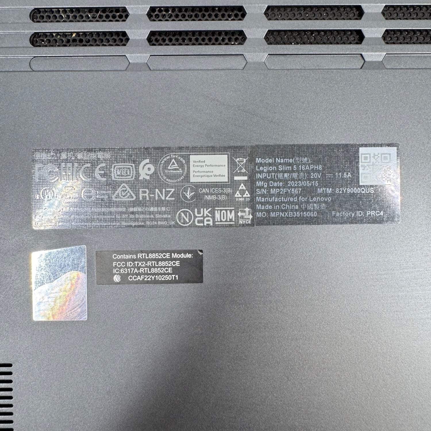 Broken Lenovo Legion Slim 5 15.6 Ryzen 5 7640HS 16GB 2TB RTX 4060 READ