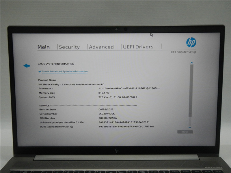 HP ZBook Firefly 15 G8 Laptop i7-1165G7 2.8GHz 8GB No SSD Win 11 COA