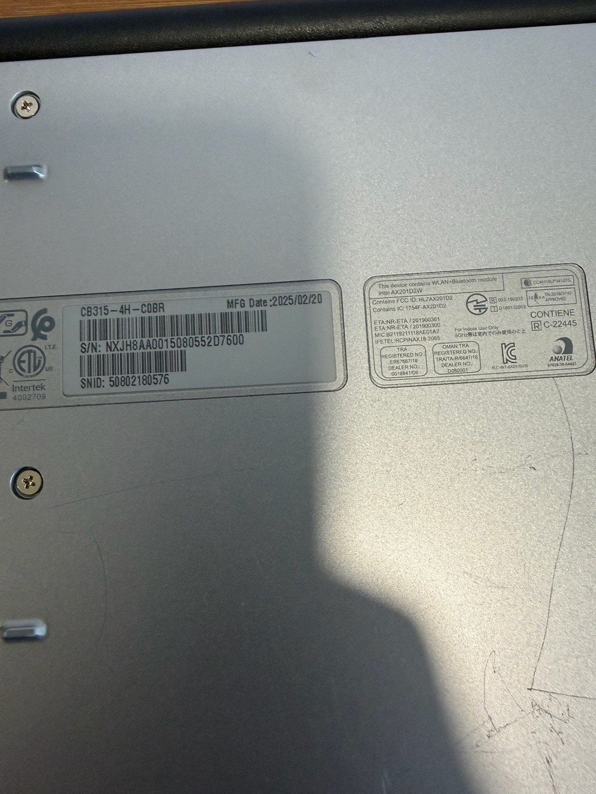 Acer Chromebook 315 CB315-4H 15.6″ Celeron N4500 1.1GHz 4GB RAM W/ Charger