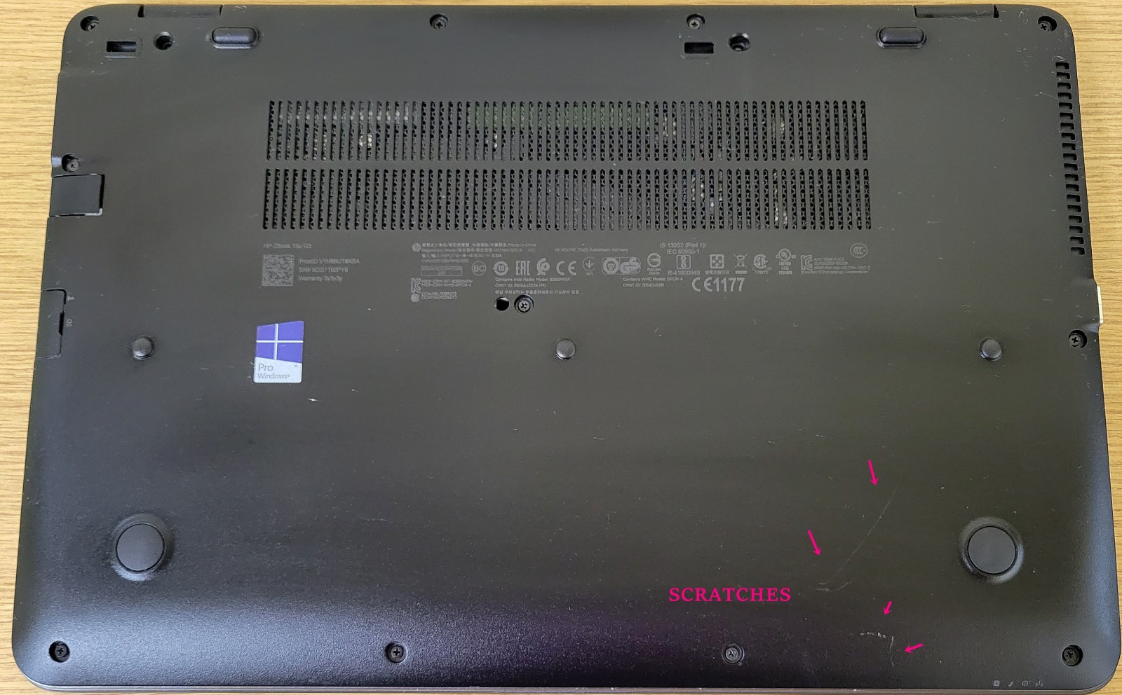 HP ZBook 15u G3 i7-6500U 2.50GHz 8GB 4K Radeon R7 M350 No OS/SSD/HDD