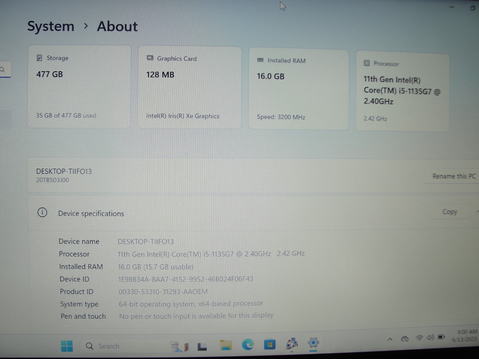 Lenovo ThinkPad E14 Gen 2 14” FHD Core i5-1135G7 2.4GHz 16GB 512GB SSD +Charger