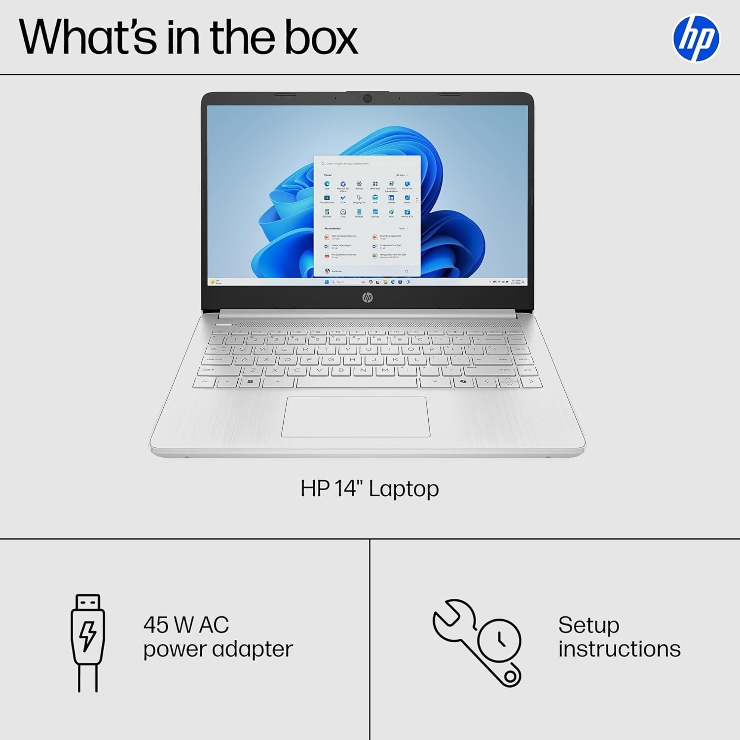 HP 14 inch Notebook Laptop Intel Celeron N4500 4GB RAM 64GB SSD Wi-Fi 6