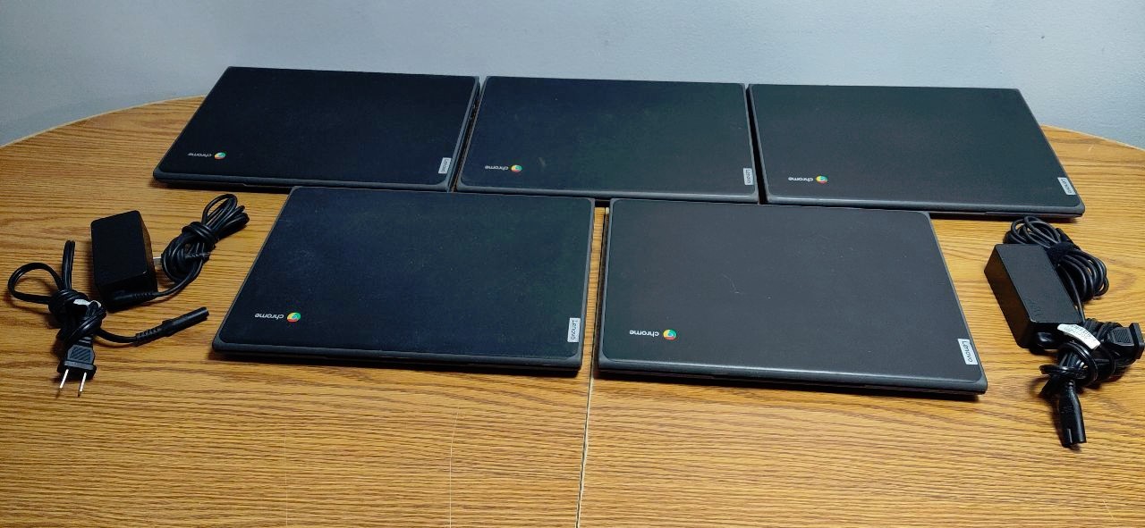 LOT OF 5 UNLOCKED Lenovo 100e Chromebook LAPTOPS WEBCAM/BLUETOOTH/WiFi 1.60GHz