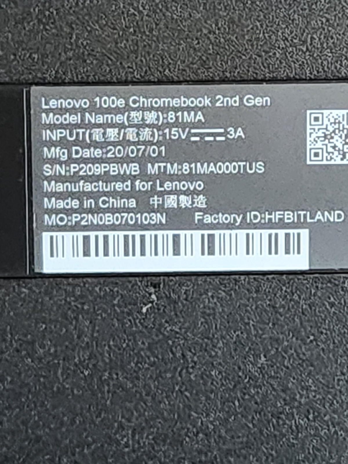 Lenovo 100e 2nd Gen 11.6″ Intel 4GB RAM 64GB eMMC Windows
