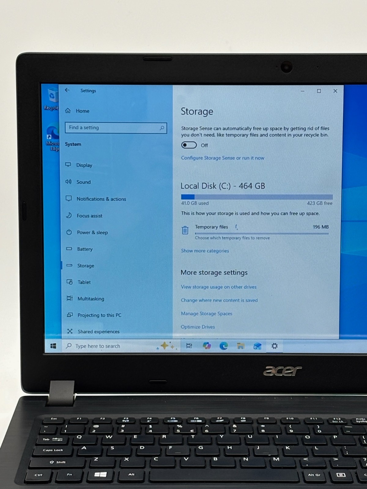 Acer Aspire A315-31 15.6″ 512 GB SSD 4 GB RAM Celeron CPU N3350 Windows 10 Home