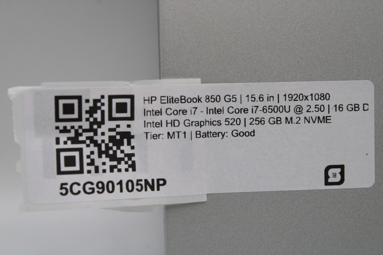 HP EliteBook 850 G5 i7-8500U @ 1.8 GHz 16GB RAM 256GB SSD No OS