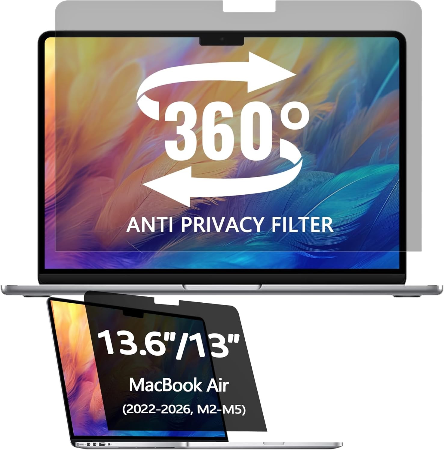 Privacy Screen Protector for Macbook Air 13.6 Inch – Anti-Spy, Anti-Glare, Filte