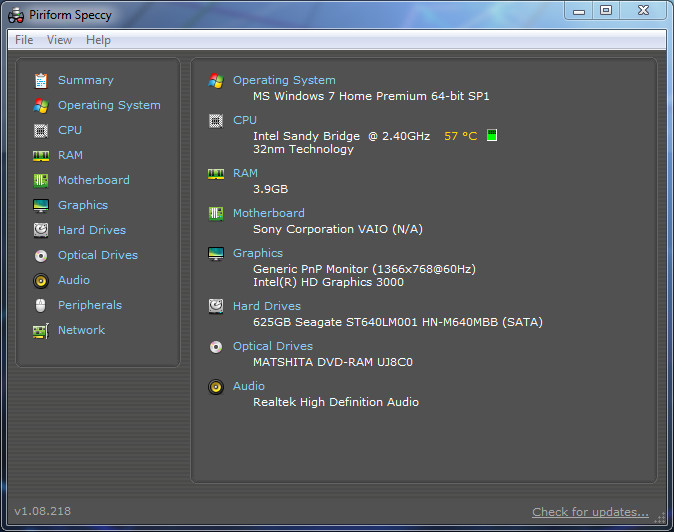 Sony VAIO SVE15112FXS i3-2370M Intel HD 3000 640GB HDD 4GB RAM Windows 7