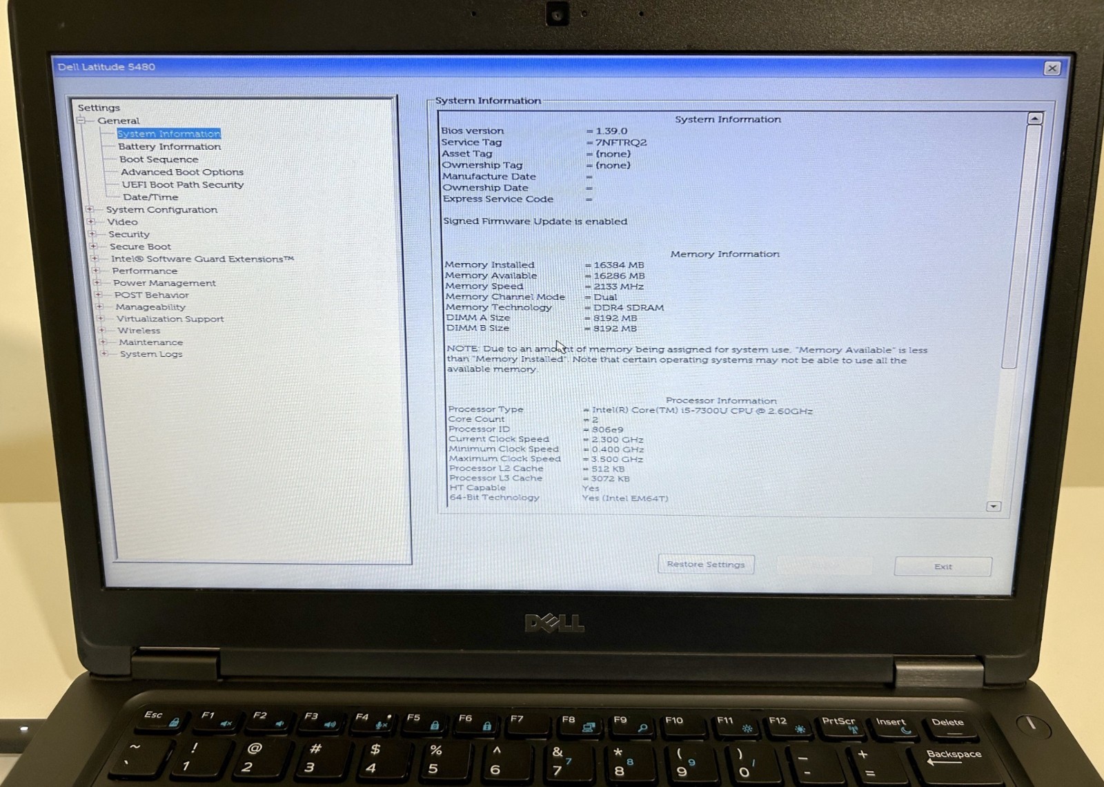 DELL Latitude 5480 i5-7300U 2.6GHZ 16GB RAM 256GB SSD – WIN11 PRO #1