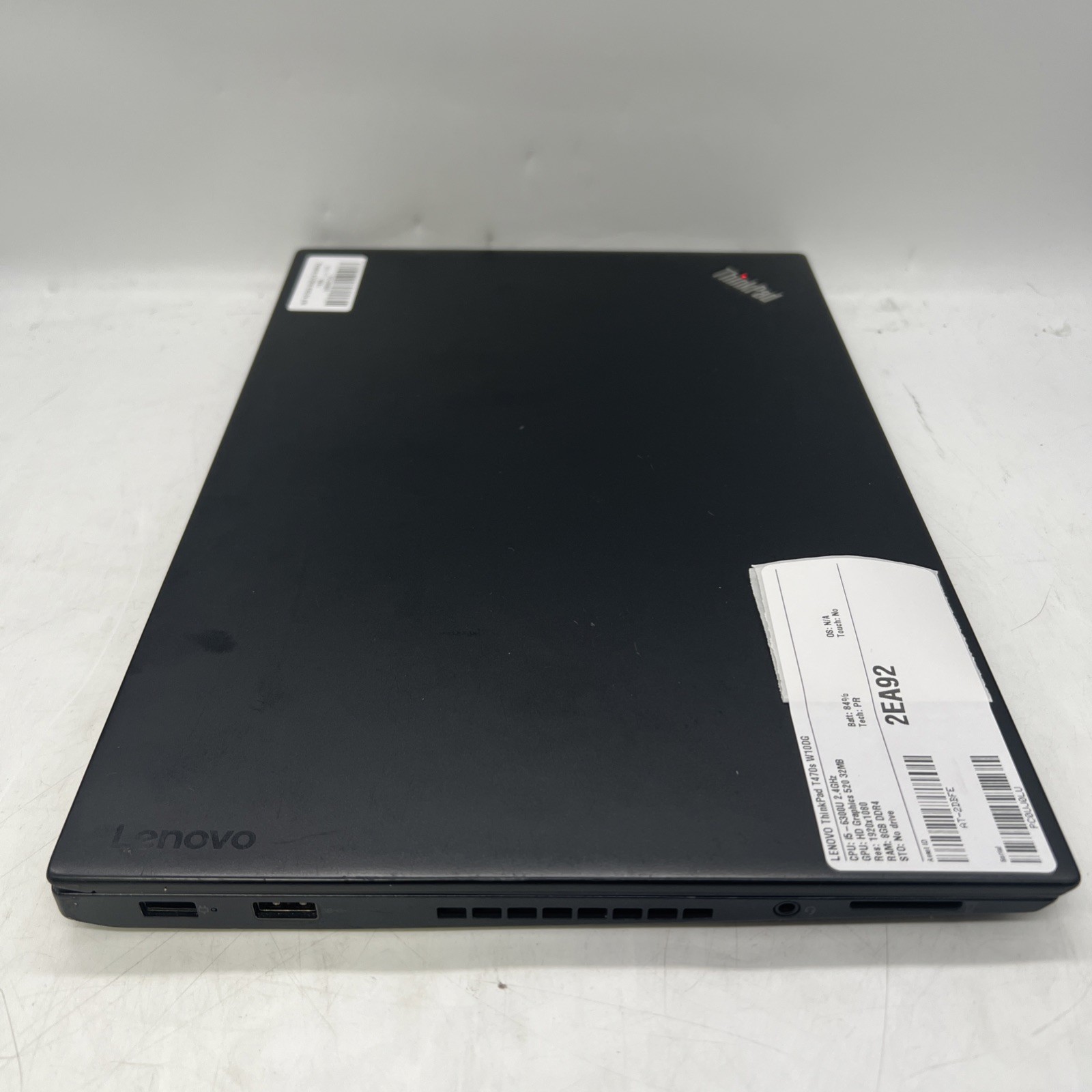 Lenovo Thinkpad T470s I5 6300U 2.4GHz 4GB RAM No Drive No OS Bad Battery