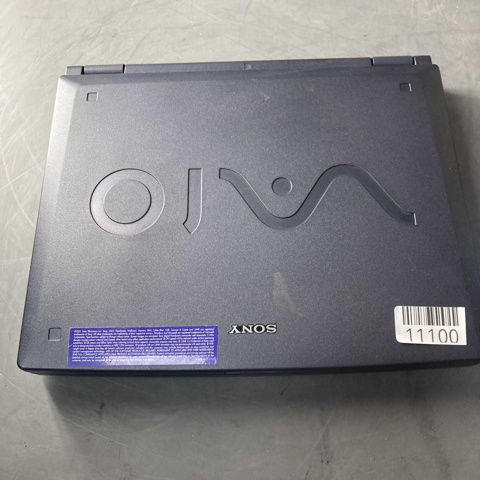 Sony VAIO PCG-FXA36 AMD Athlon Mobile 4 600MHz 256MB RAM 20GB HDD XP W/ AC