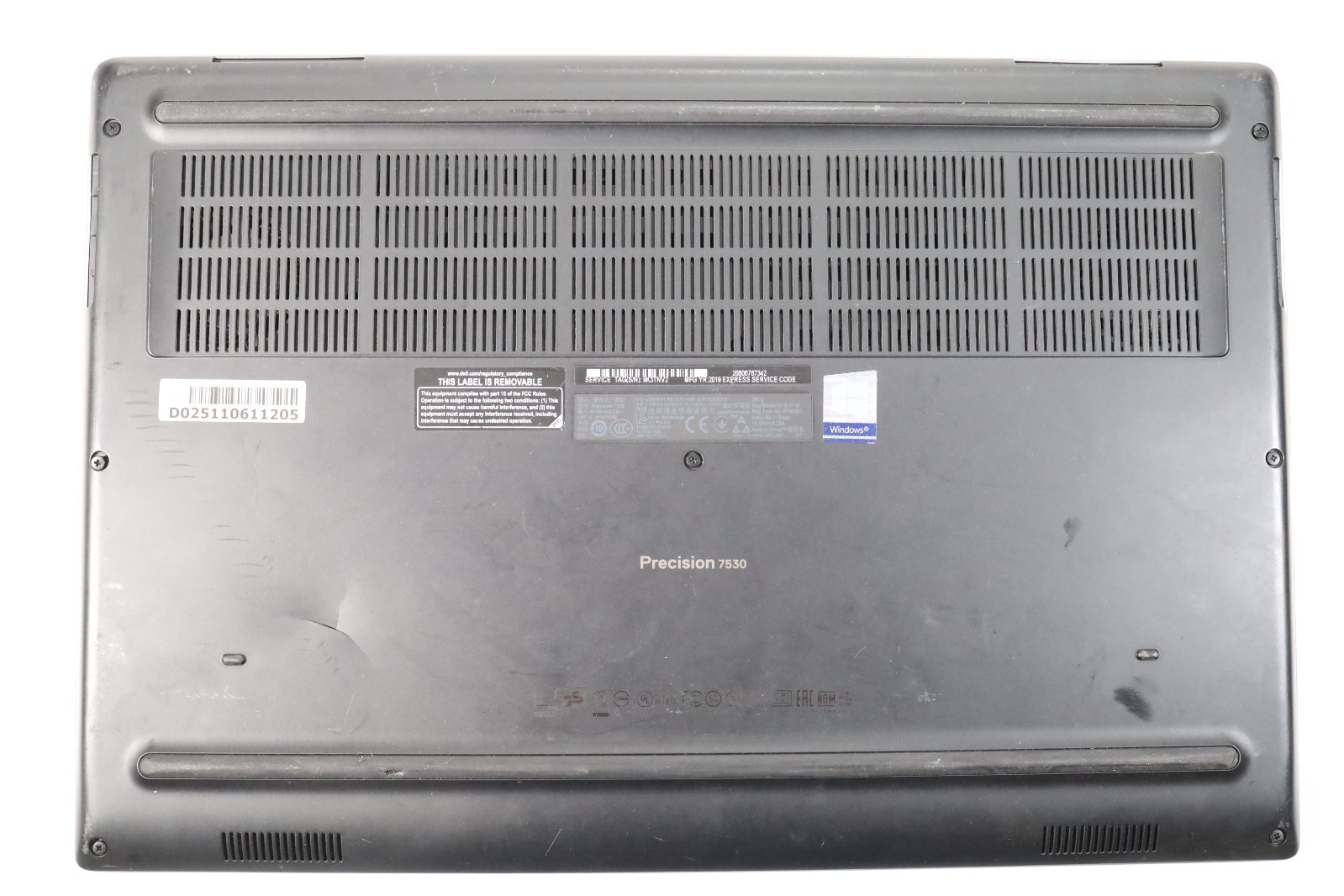 Dell Precision 7530 15.6″ Intel i7-8850H 32GB Quadro P1000 No HDD AS-IS