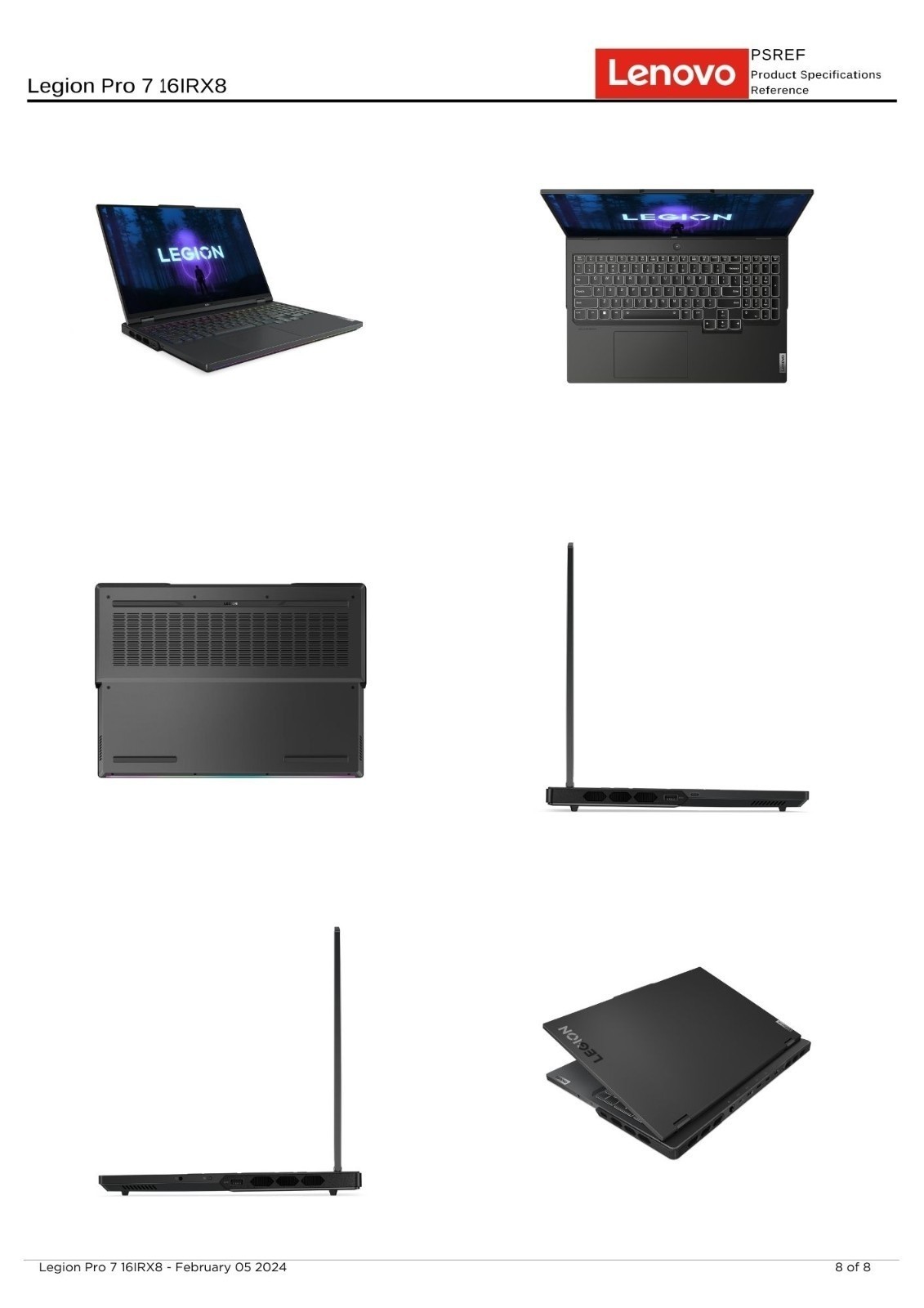 Lenovo Legion Pro 7i Gen 8 16″ RTX 4070 i9-13900HX 16GB DDR5 5600 120Hz 1TB SSD