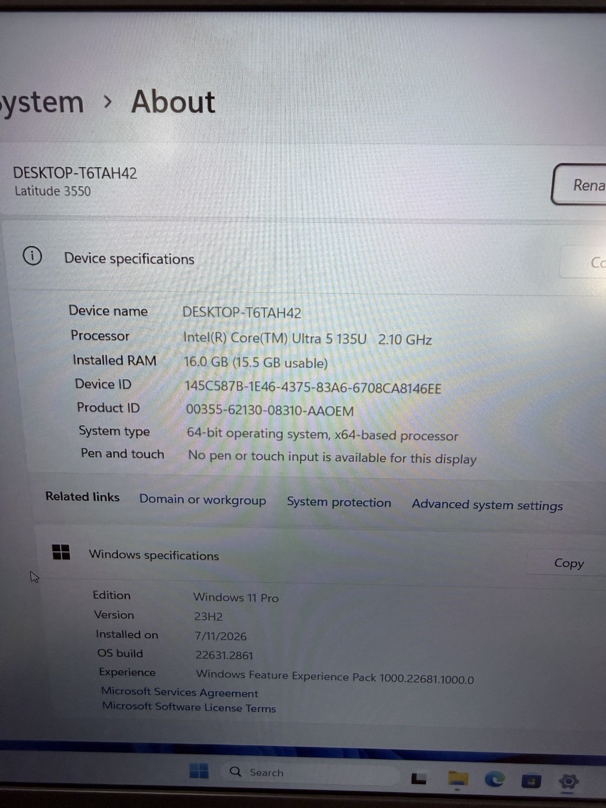 Dell Latitude 3550 15.6 Ultra 5 135U 2.10GHz 16GB RAM 512GB SSD Win 11 (READ)