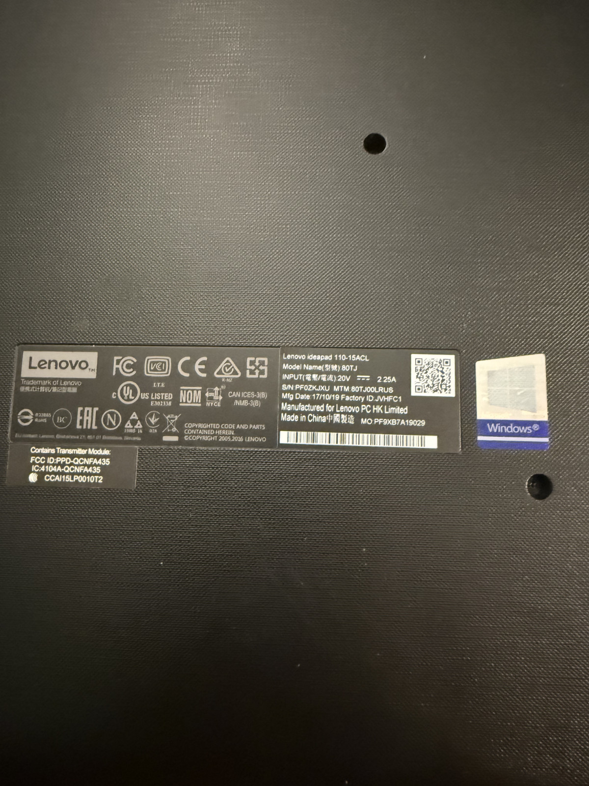 Lenovo IdeaPad 110-15ACL | AMD A6 | 15.6″ HD | 237GB Storage | Includes Charger