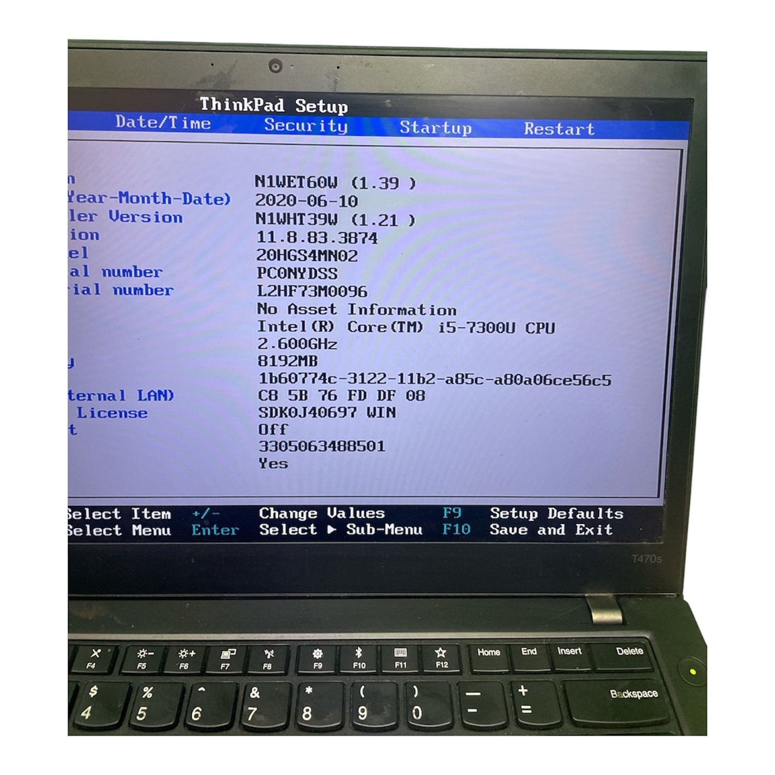 Lenovo ThinkPad T470s – 8GB RAM – 256GB SSD – Windows 10 Pro – AS-IS