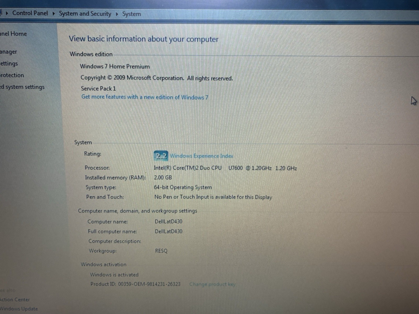 Dell Latitude D430 Mini Laptop 1.33 GHz Core2Duo 2GB RAM 128GB SSD Windows XP