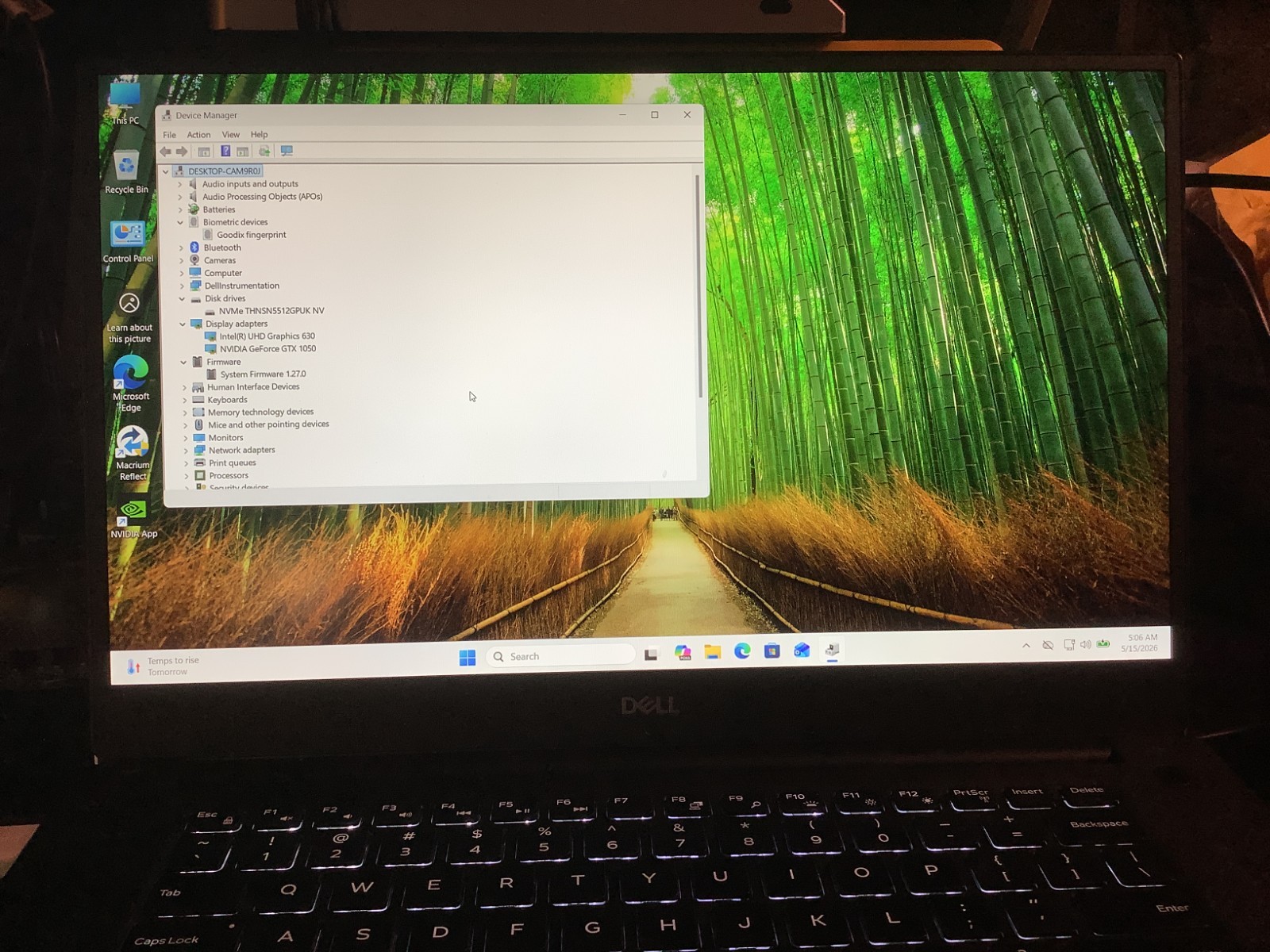 Dell XPS 9570 Gaming-GTX1050, i5-8300H, 16 GB – 512 GB Windows 11 Pro # 1CW33X2