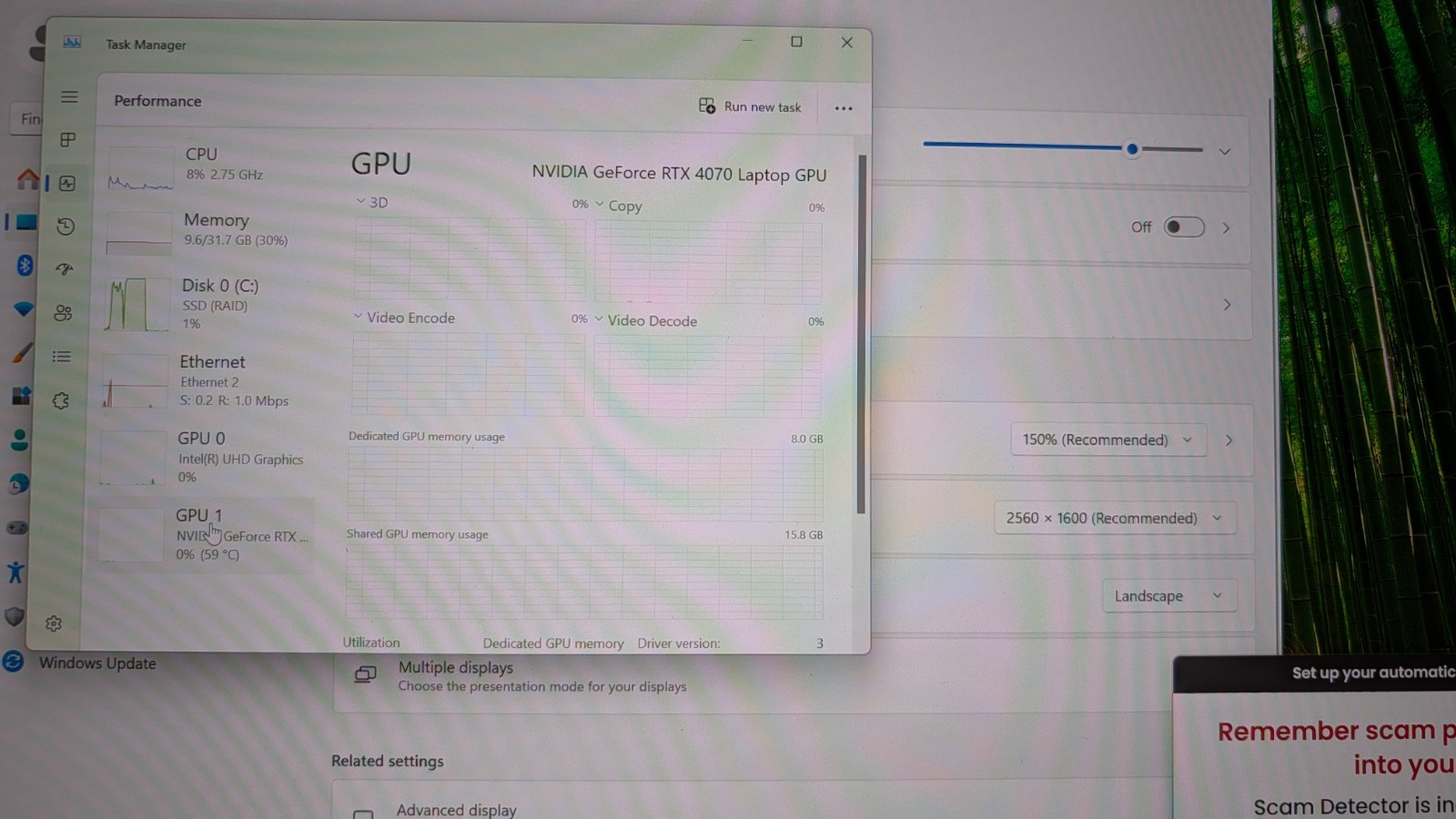 Dell G16 7630 16″ QHD+ 240Hz i9-13900HX RTX 4070 32GB RAM 1TB SSD