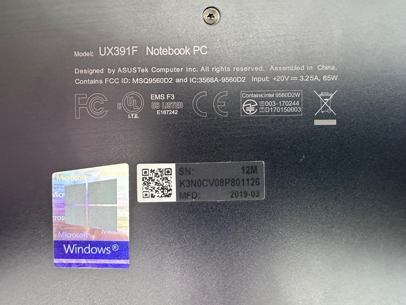 ASUS ZenBook S UX391 i7-8565U 16GB RAM 512GB SSD 13.3″ 4K Ultra Slim Laptop UX39