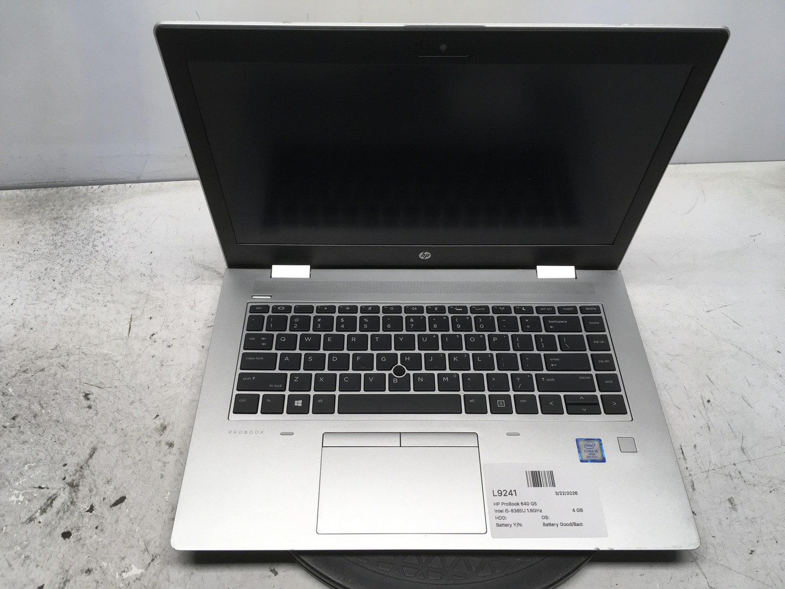 HP ProBook 640 G5 Intel i5-8365U 1.6GHz 4 GB NO HDD No Batt