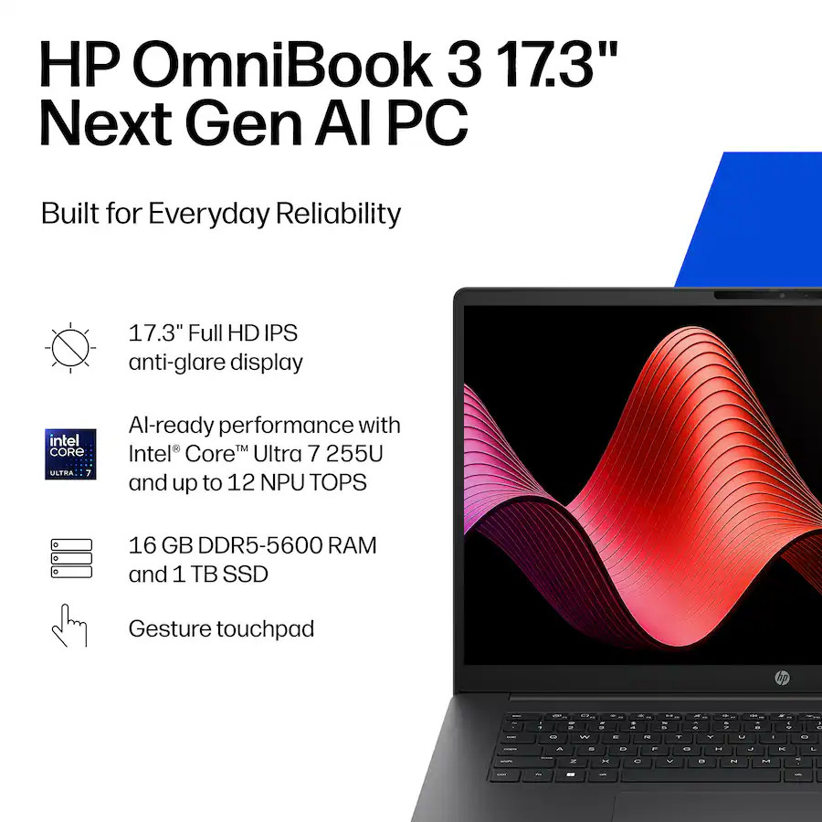 HP OmniBook 17-DG0117DX 17″ Intel Core Ultra 7 16GB DDR5 RAM 1TB SSD Excellent