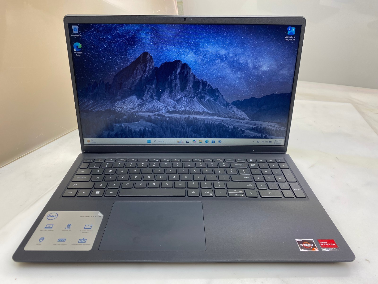 DELL INSPIRON 15 3515 RYZEN5 3450U@2.10GHz 8GB 512GB NVMe W11H w/RADEON VEGA GFX