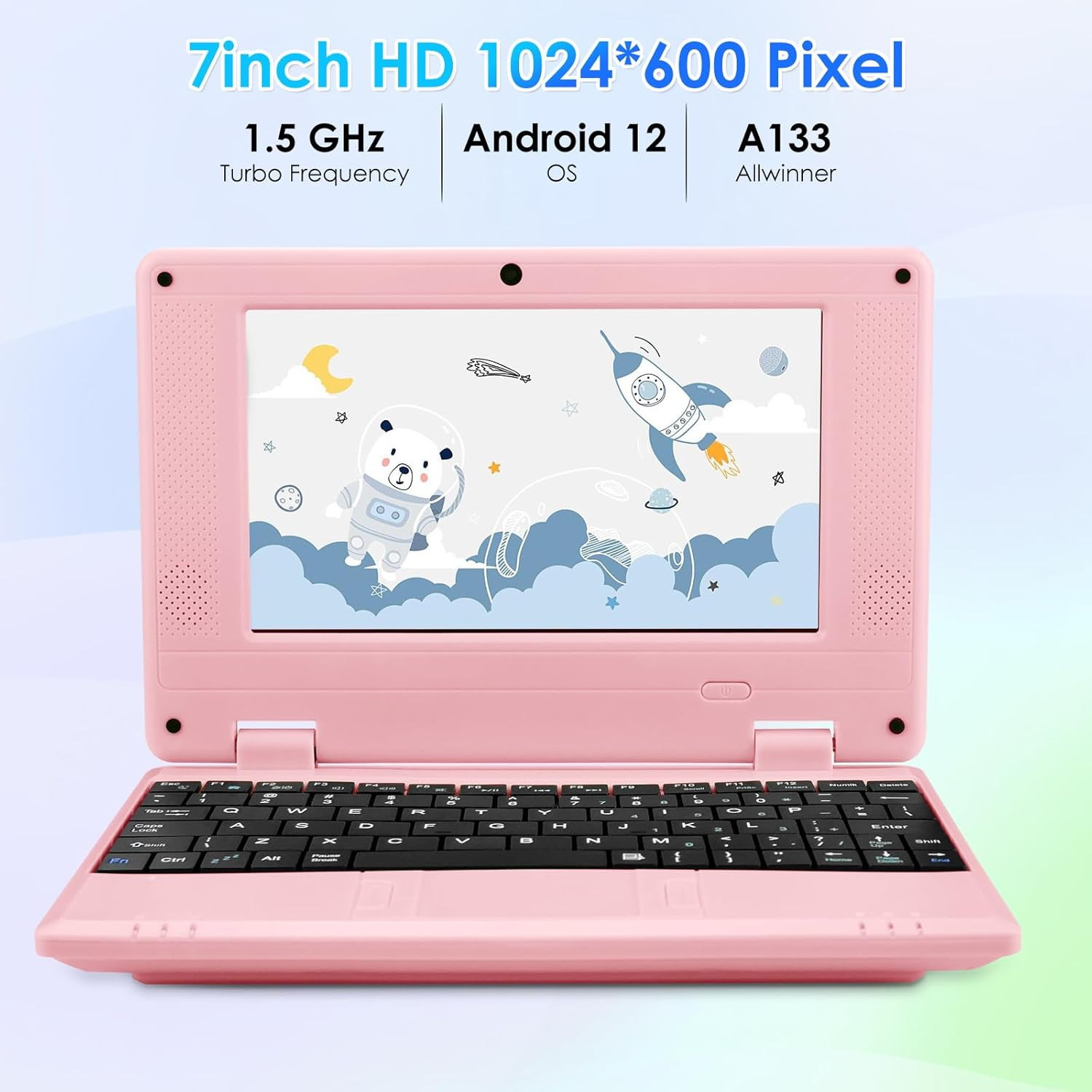 7″ Portable Small Laptop, Android 12.0 OS Quad-Core Cortex A53 with 2GB RAM 32GB