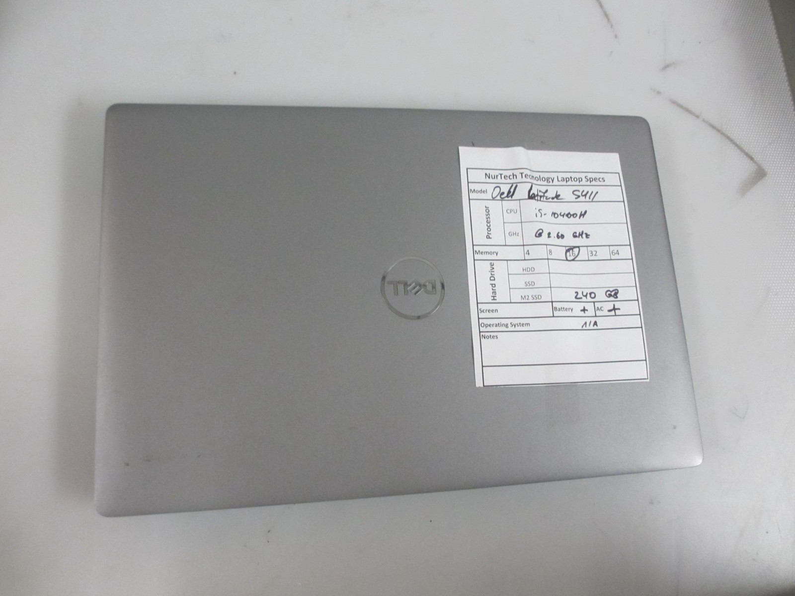 Dell Latitude 5411 14″ i5-10400H 2.6GHz 16GB/240GB M2 SSD NOOS Laptop + AC